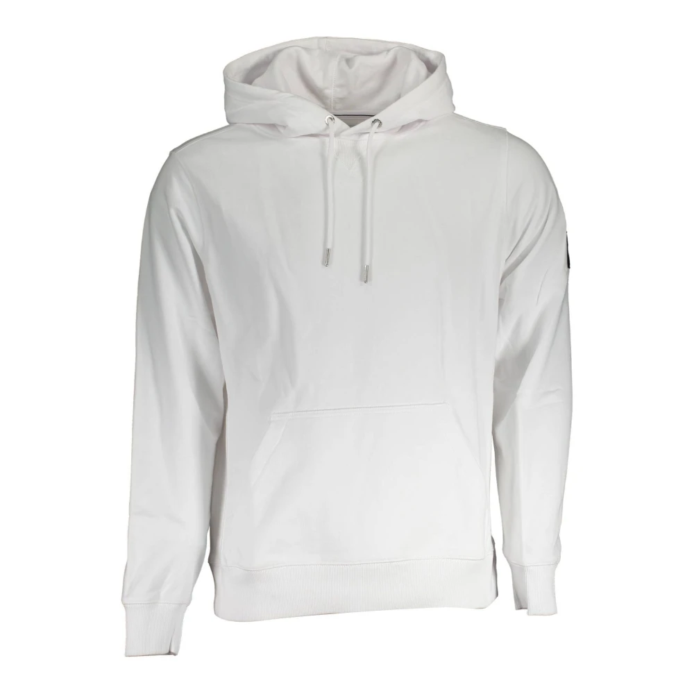 Calvin Klein Men's White Hooded Sweatshirt With Logo Application
