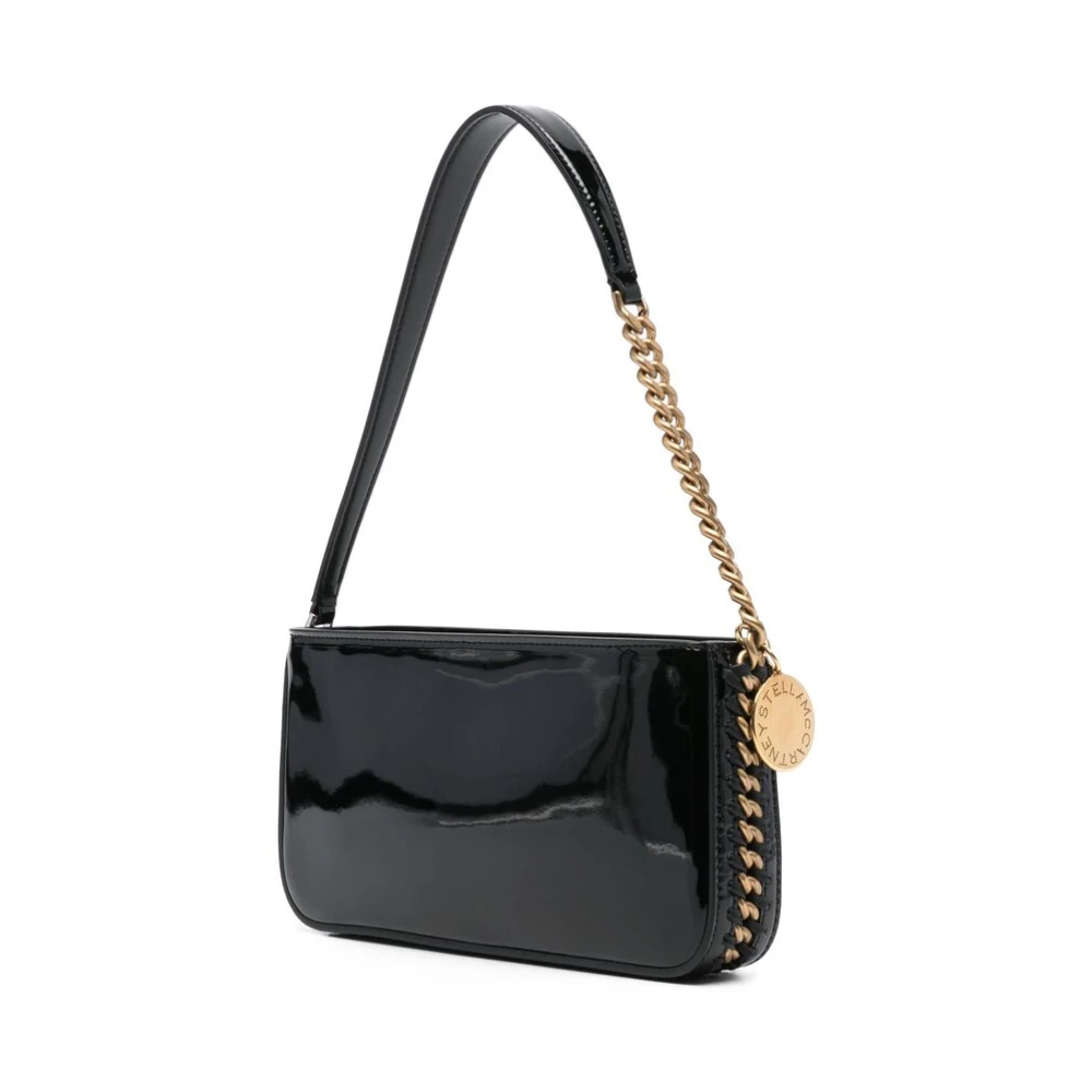 Stella Mccartney Zwarte Leren Schoudertas met Ketting Black Dames