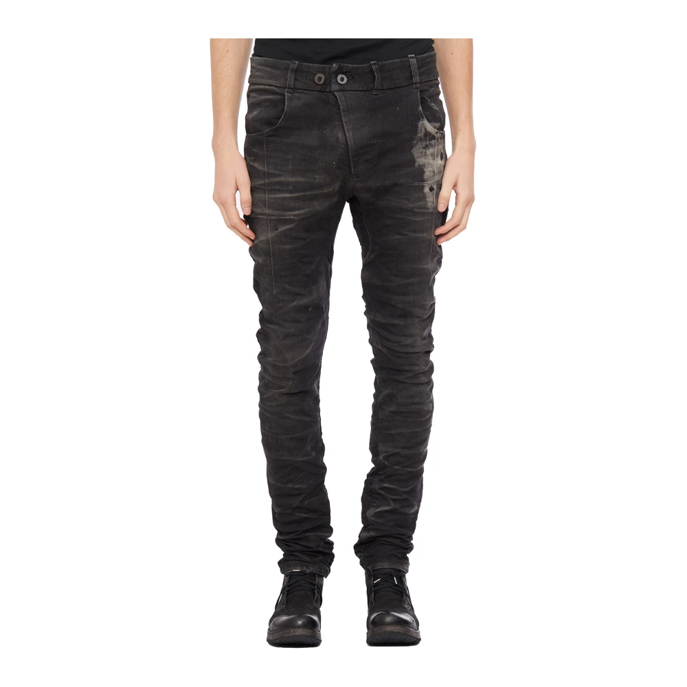 Boris Bidjan Saberi Stone Washed Denim Broek Black Heren