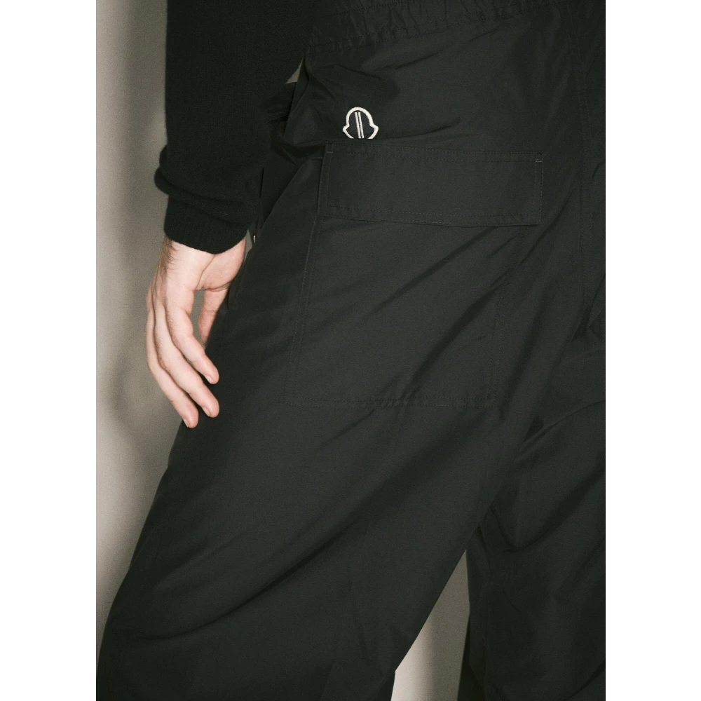 Moncler Trekkoord Cargo Broek Plain Weave Italië Black Heren