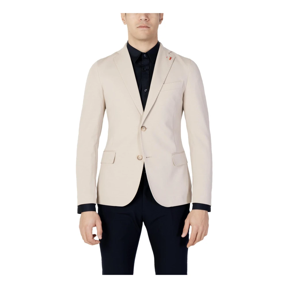 Mulish Beige Knoopsluiting Revers Blazer Beige Heren