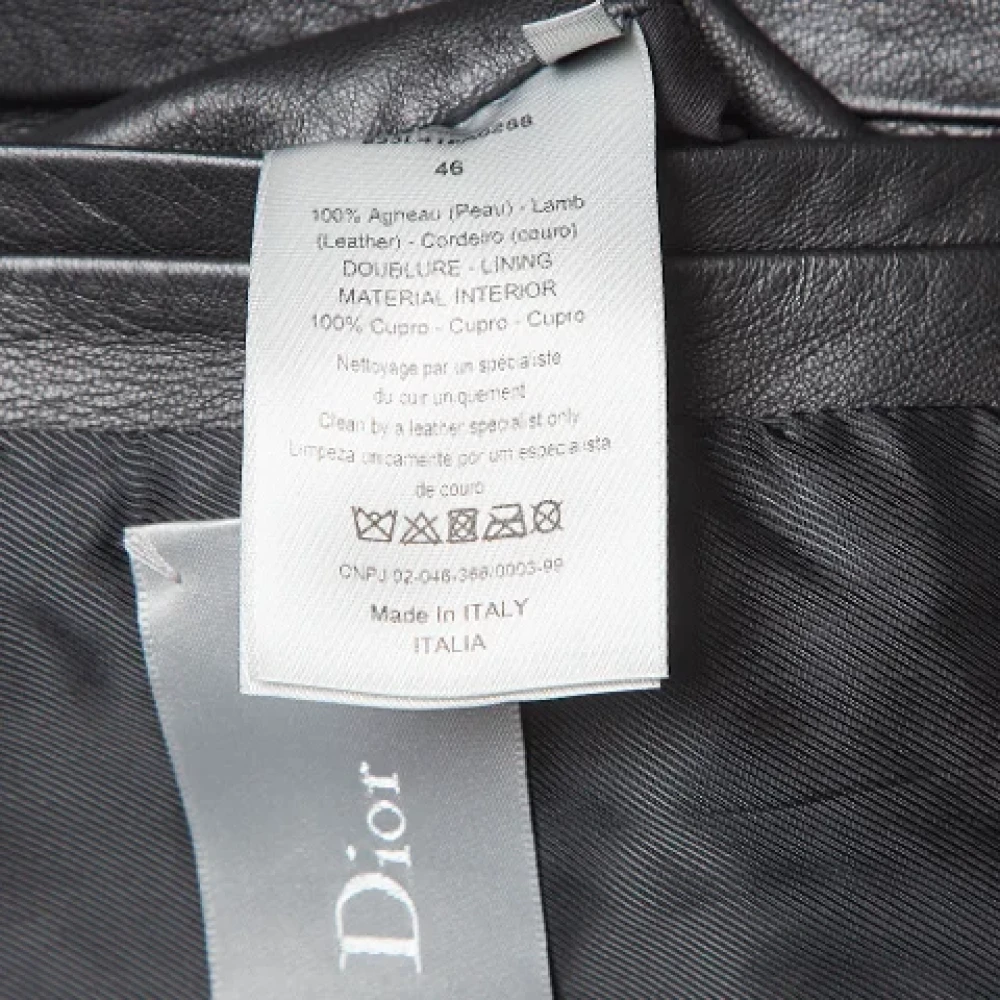 Dior Vintage Pre-owned Leather outerwear Black Heren