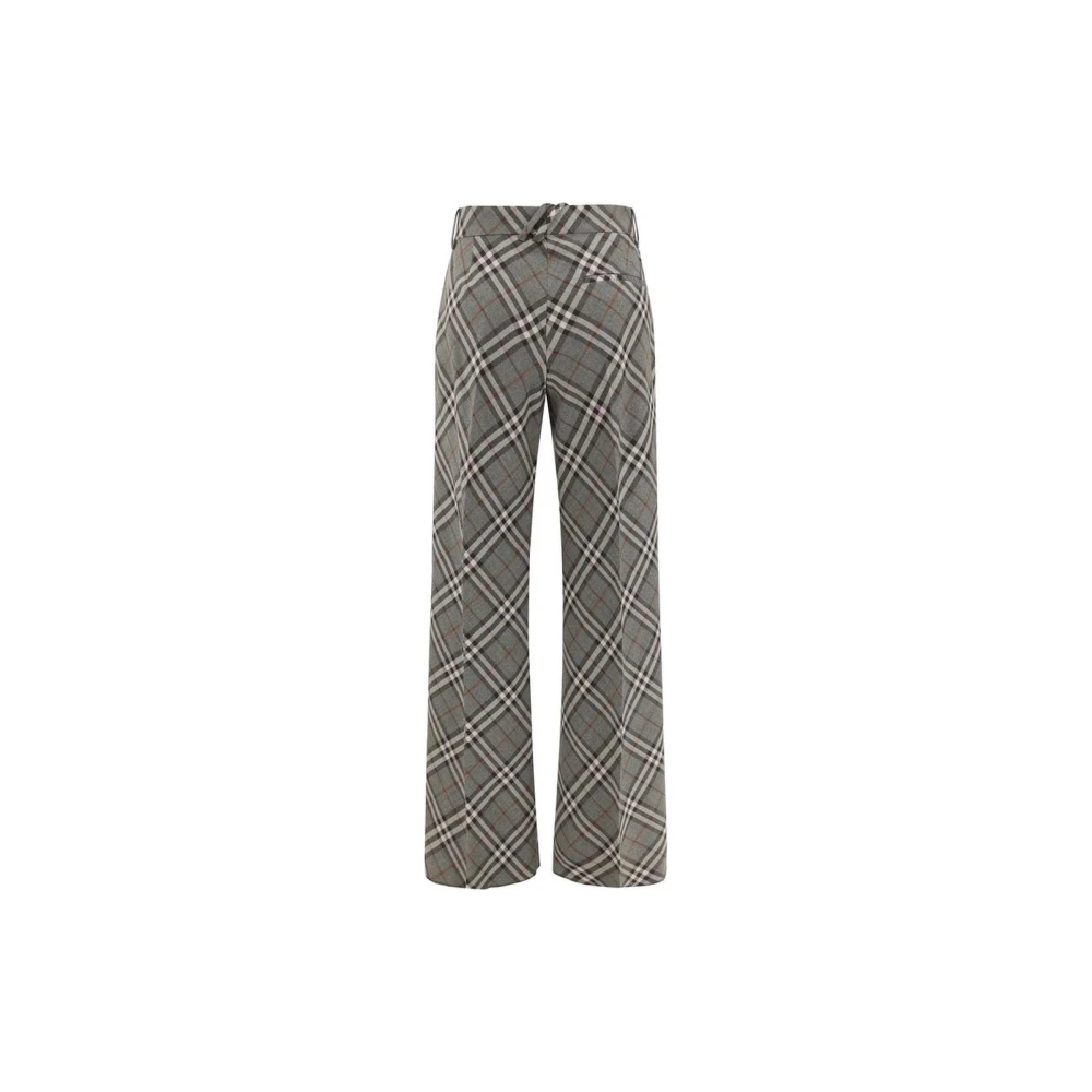 Burberry Wijd uitlopende geruite pantalon Gray Dames