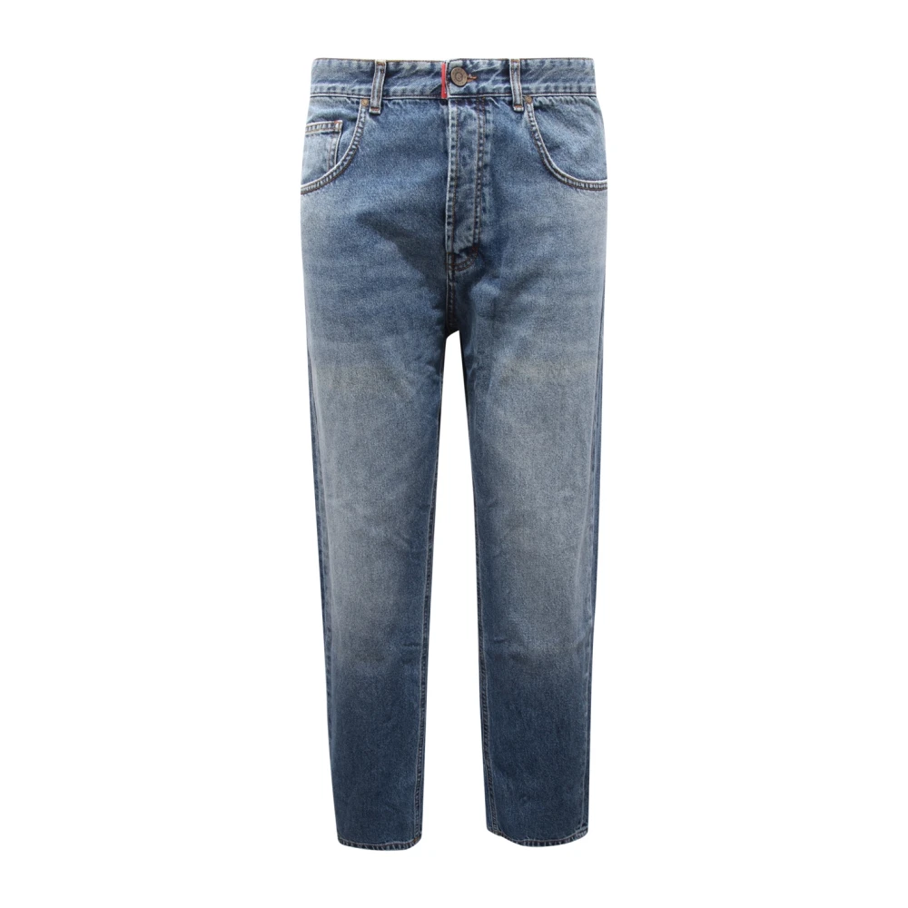 Gaëlle Paris Men's Blue Slim Fit Jeans, W30, Denim Trousers Made In Italy