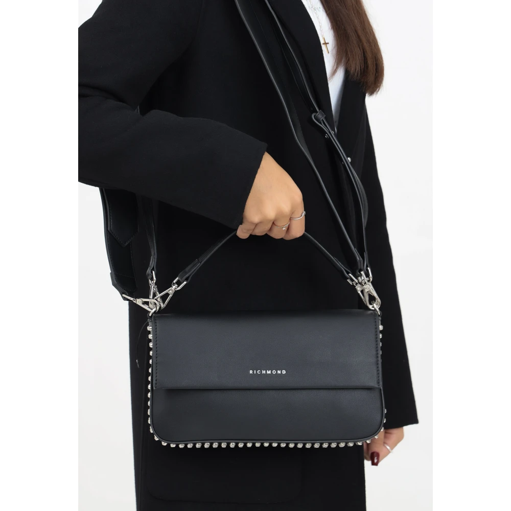 Richmond Zwarte schoudertas met studs Black Dames