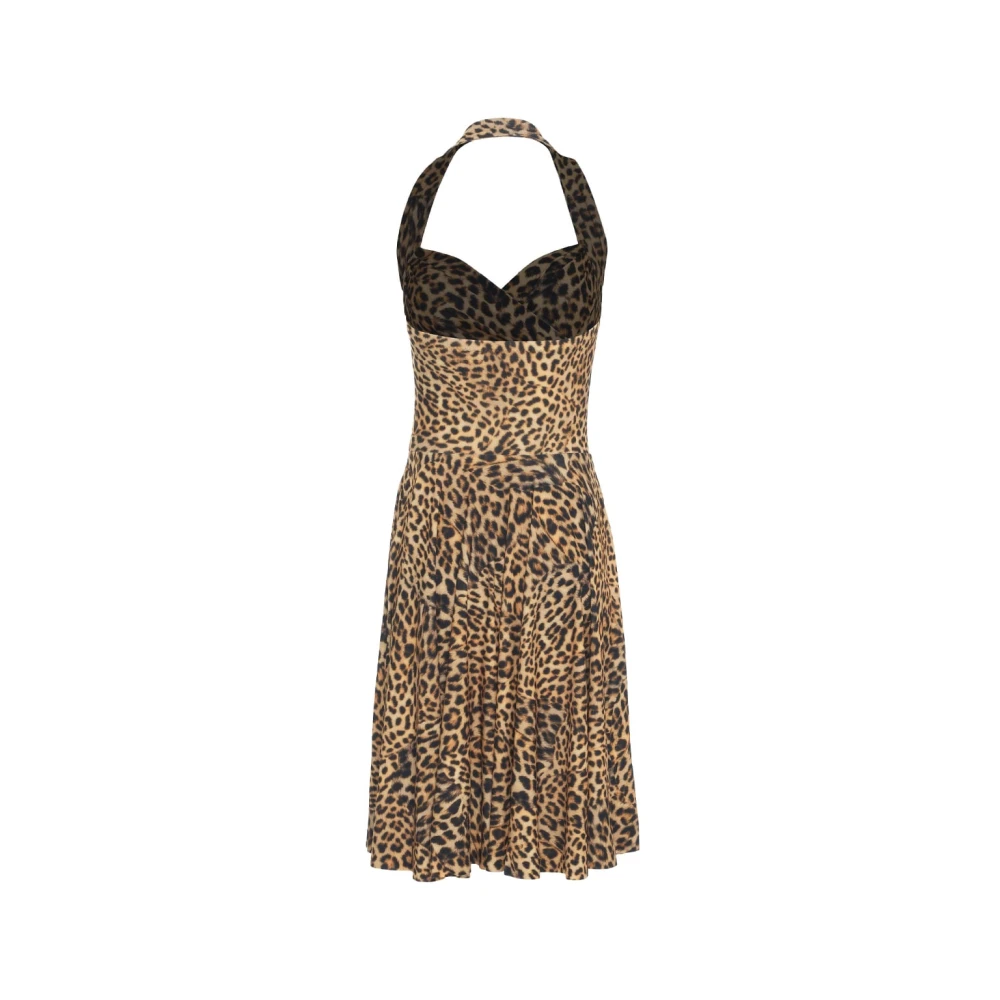 Norma Kamali Bruine Midi Flared Jurk Cayla Brown Dames