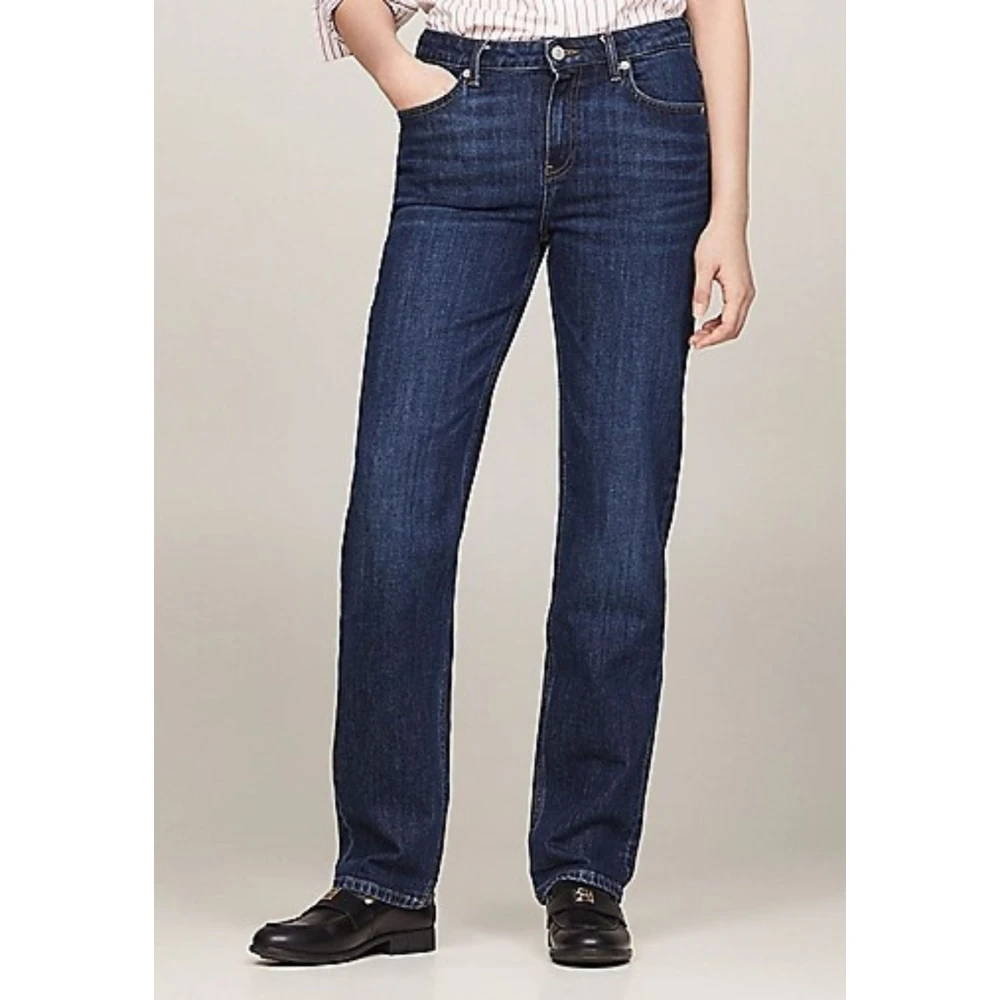 Tommy Hilfiger Klassieke Straight Donkerblauwe Jeans Blue Dames