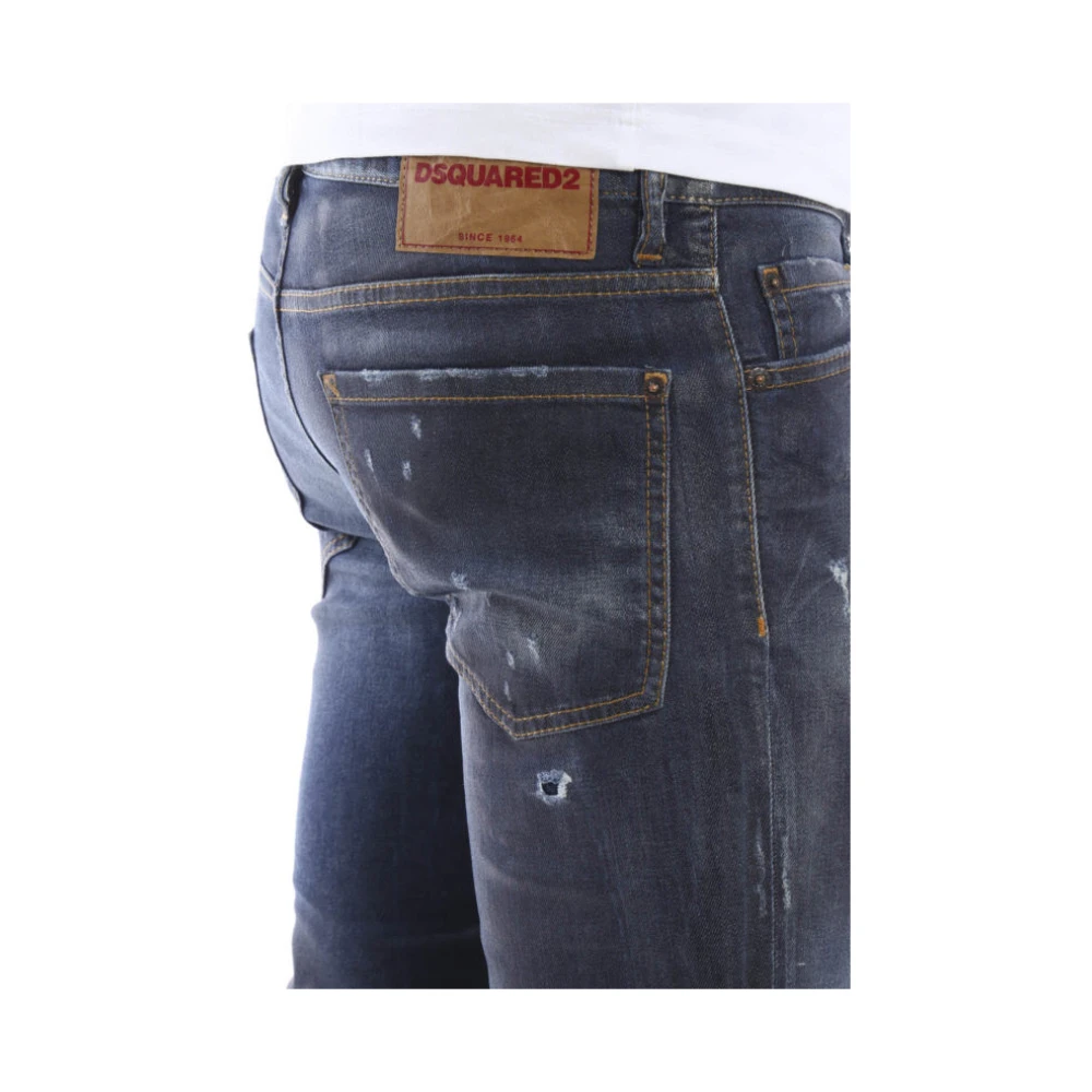 Dsquared2 Luxe Blauwe Slim Jeans Blue Heren