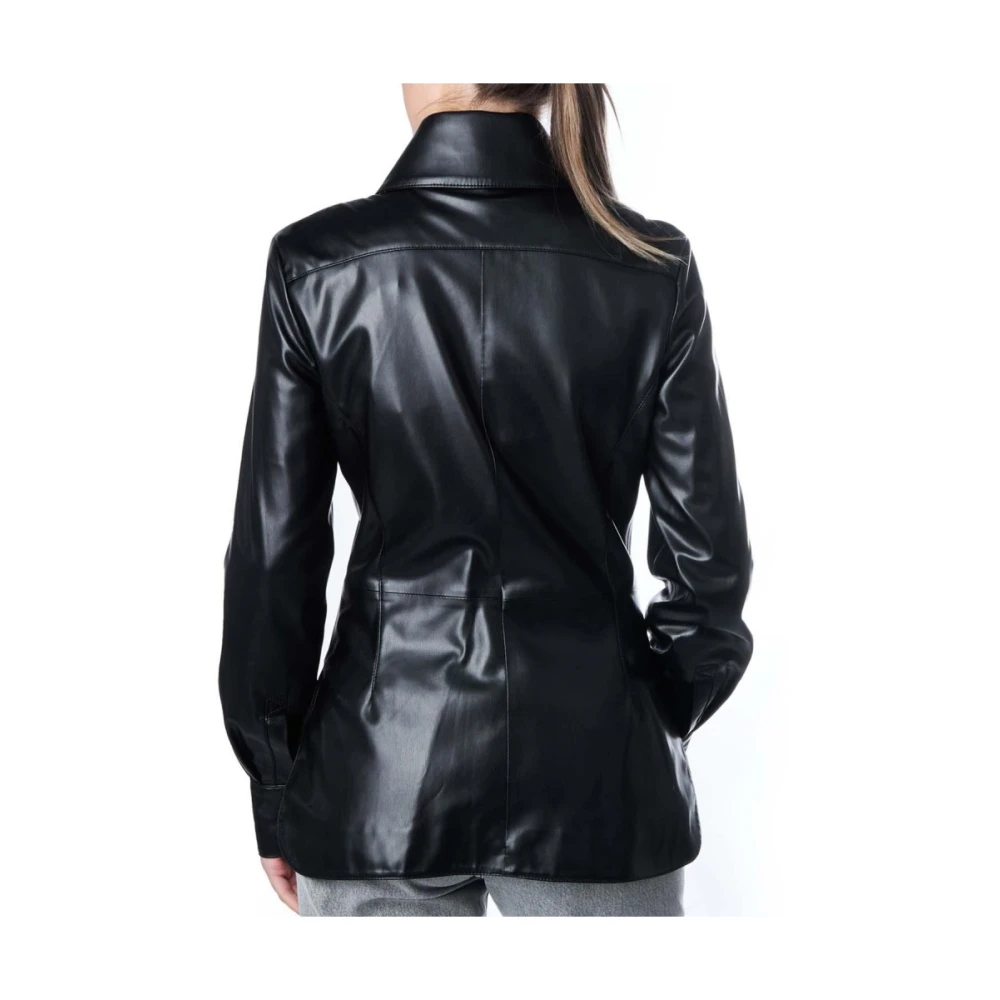 Karl Lagerfeld Imitatie Leren Overhemd Jas Black Dames