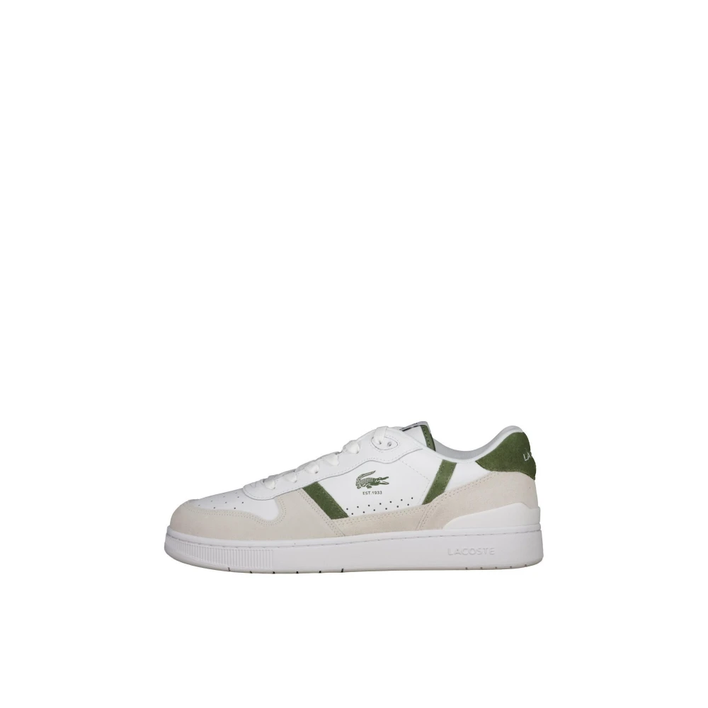 Lacoste T-Clip Set Leren Sneakers Heren Schoenen Beige