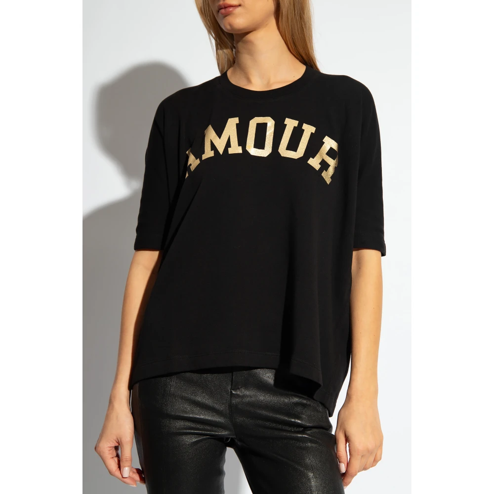 Zadig & Voltaire Loszittend T-shirt Black Dames
