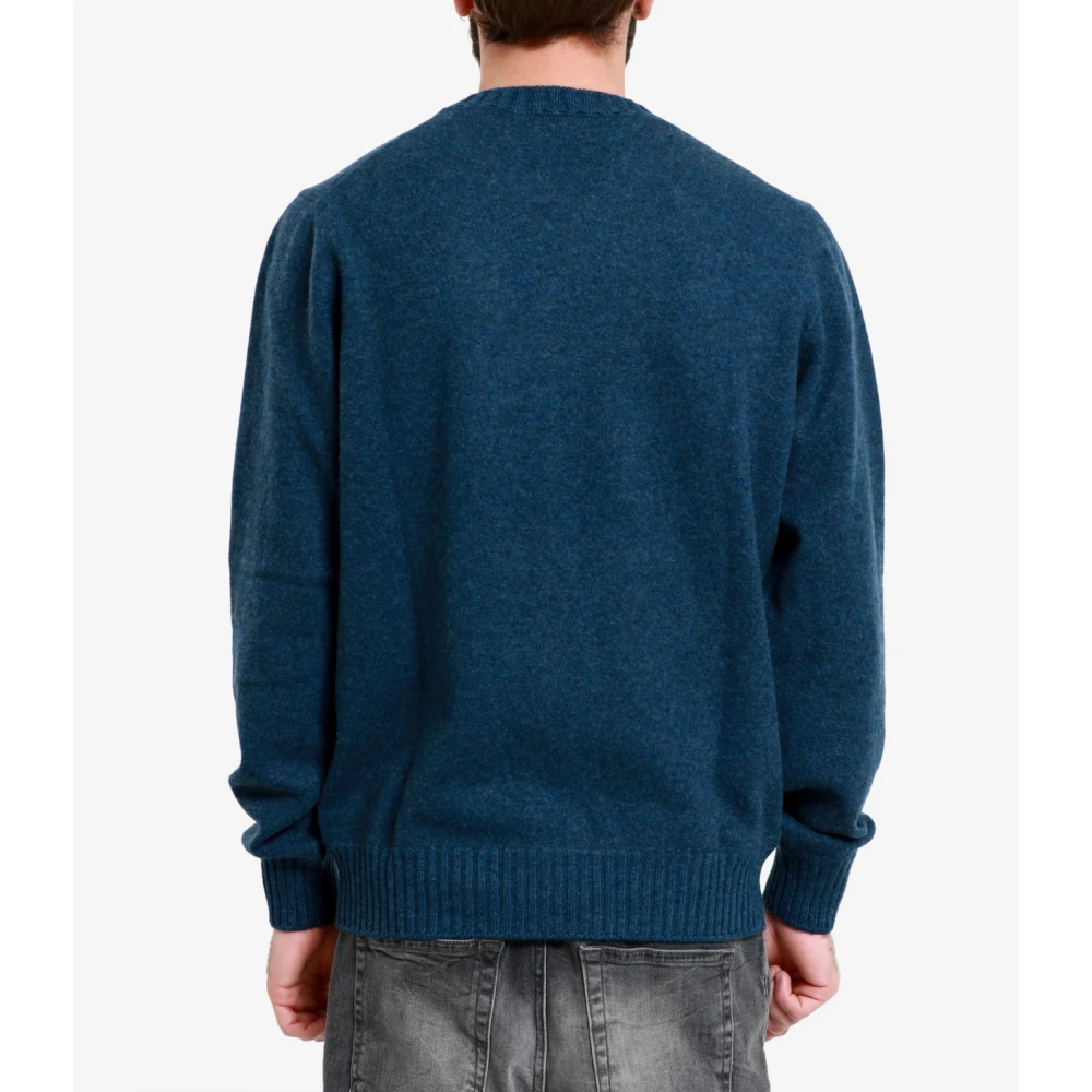 Gran Sasso Blauwe Cashmere Crew Neck Sweater Blue Heren