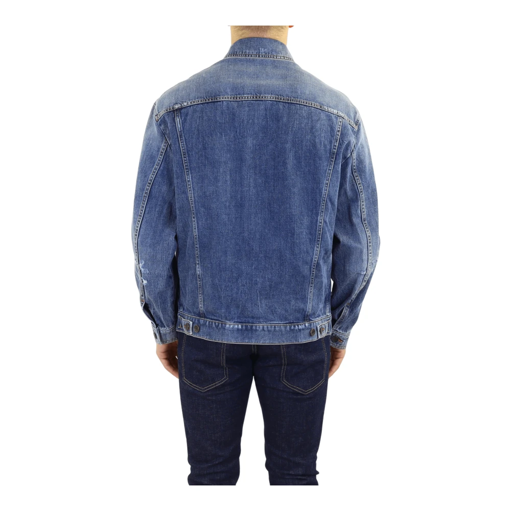 Dolce & Gabbana Heren Denim Jacquet met plaque Blue Heren