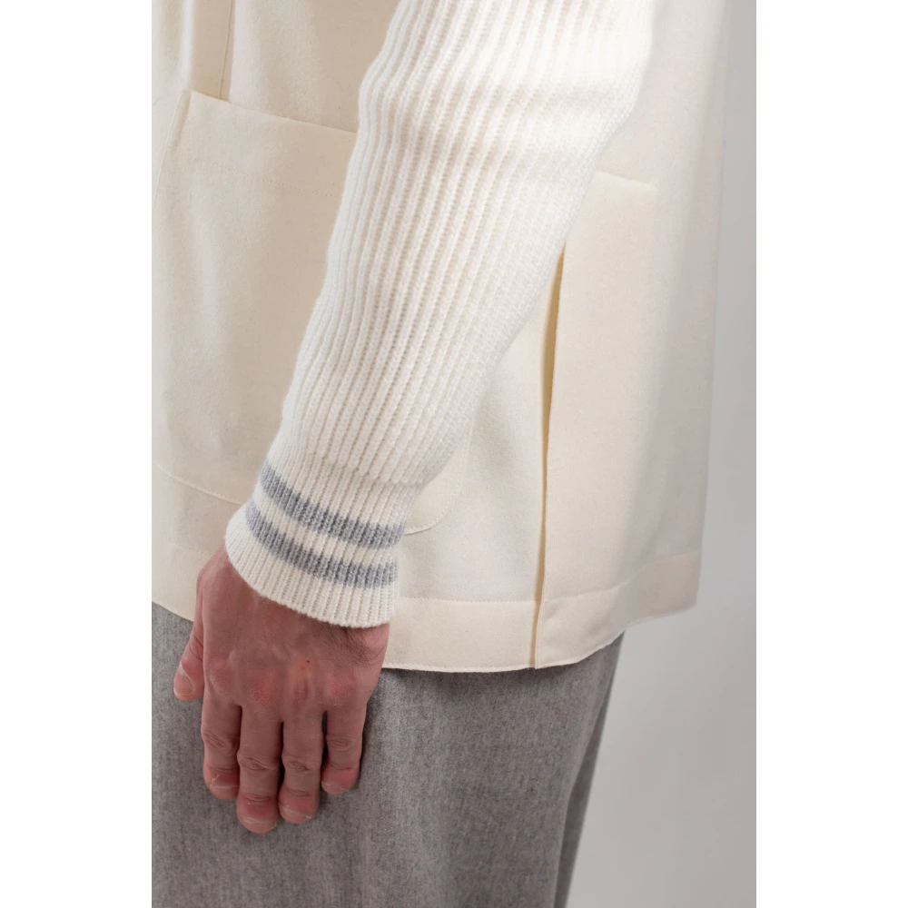 Eleventy Ribbed Sleeves Layered Blazer White Heren