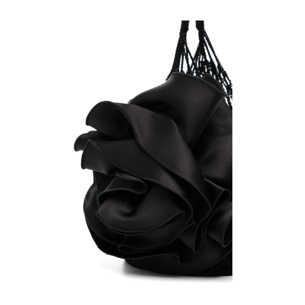 Magda Butrym Gehaakte Bloem Mini Tas Zwart Black Dames