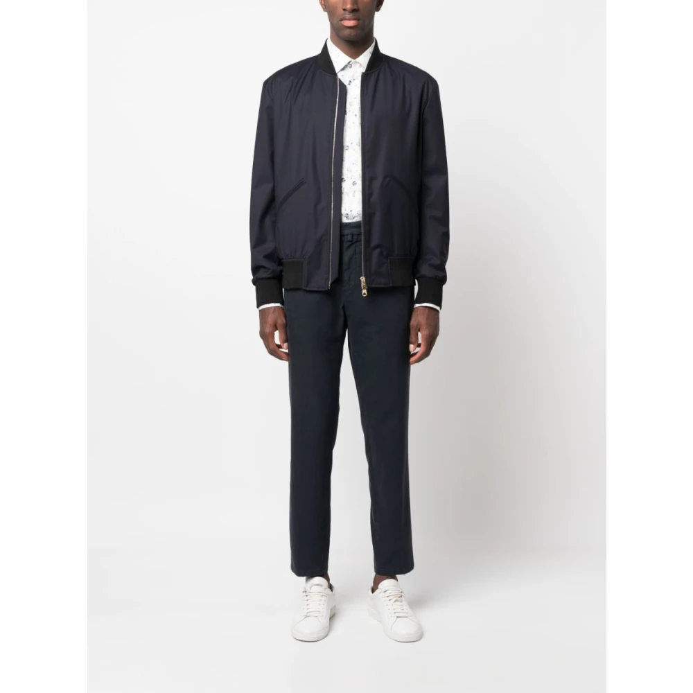 PS By Paul Smith Blauwe wollen bomberjack met Green Storm System Blue Heren