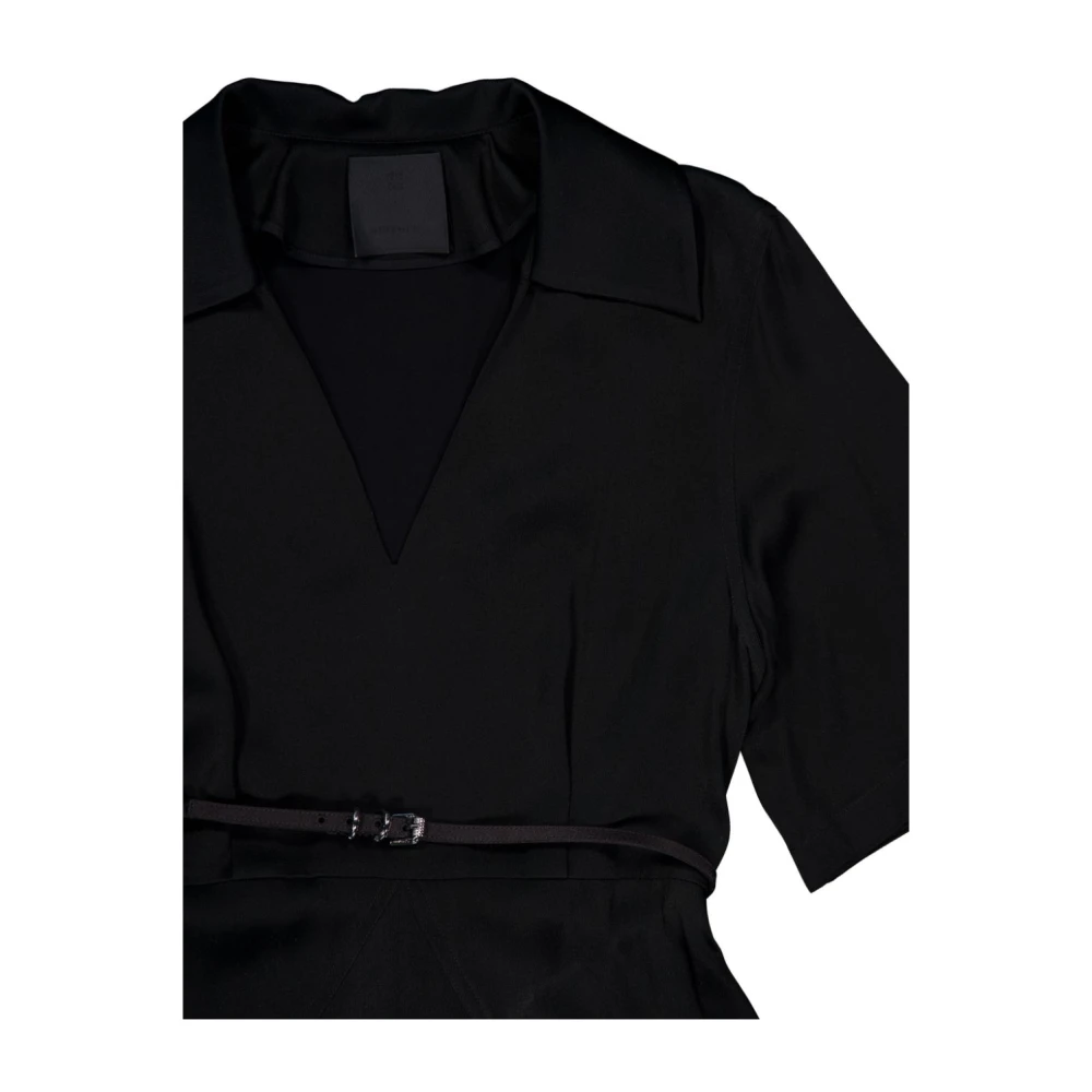 Givenchy Zwarte Midi Jurk Black Dames