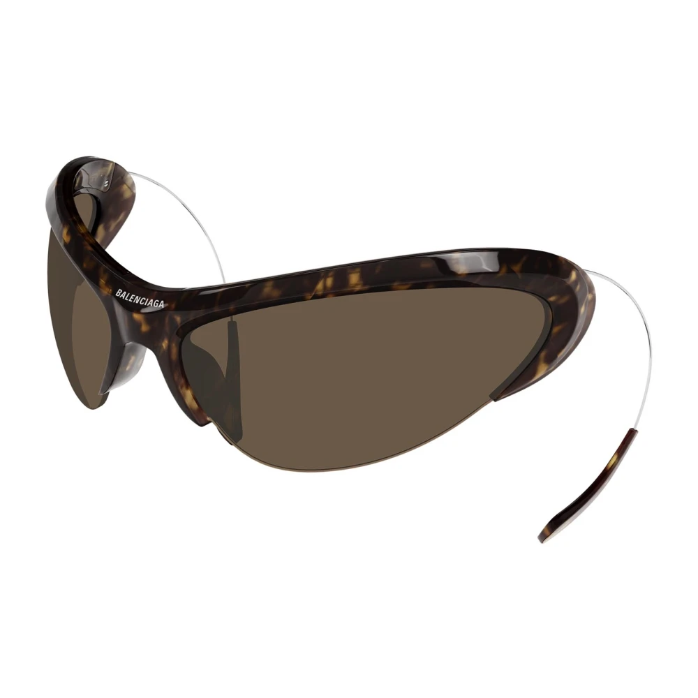 Balenciaga Unisex Brown Sunglasses, One Size, Retractable Temples Sunglasses In Havana