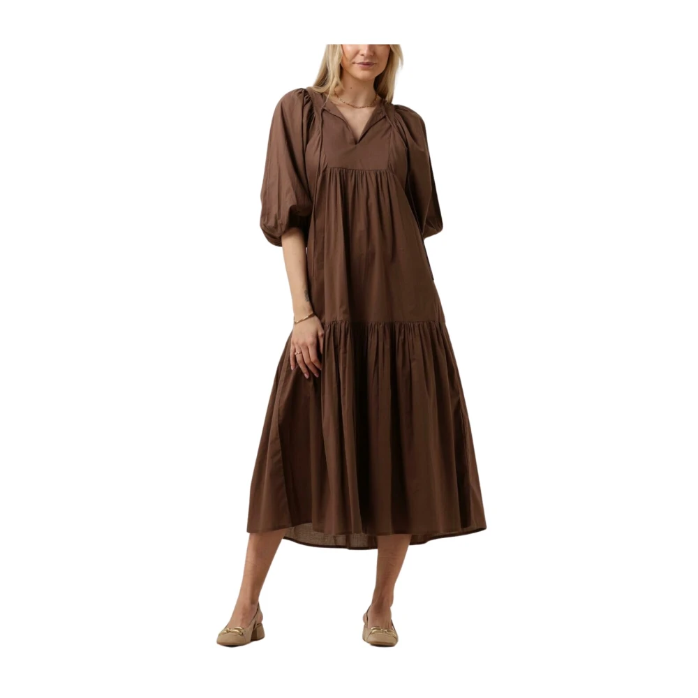 Notre-v Dames Jurken Nv-dente Midi Dress Brown Dames