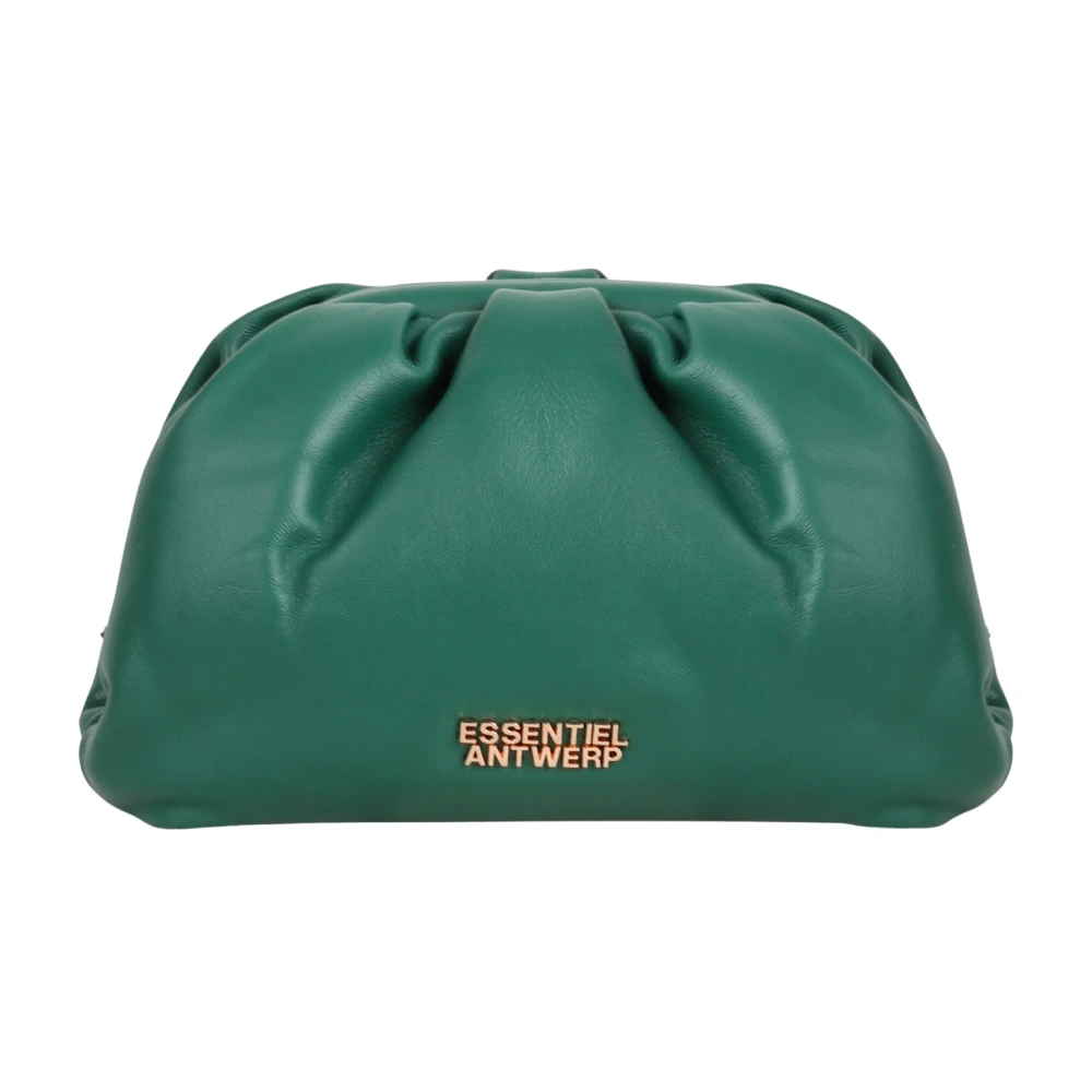 Essentiel Antwerp Gedrapeerde Gingers Clutch Tas met Logo Green Dames