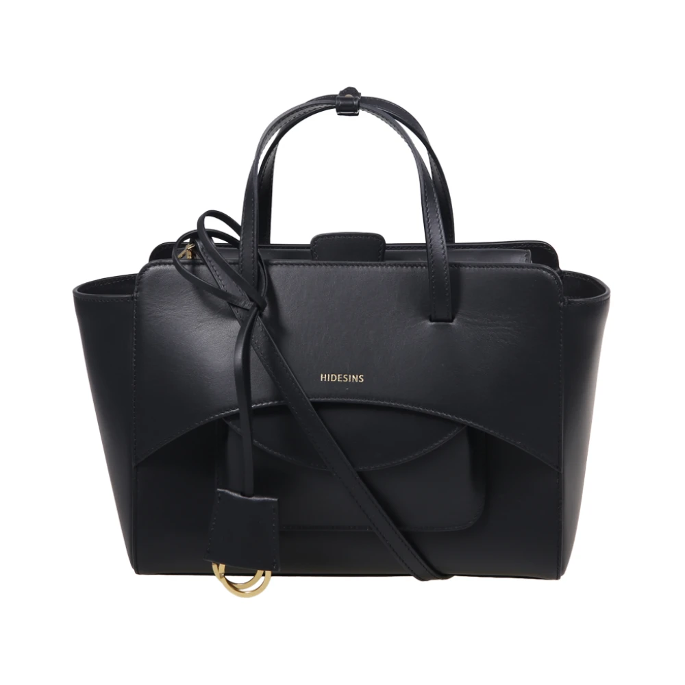 Hidesins Women's Black Flap M Bag