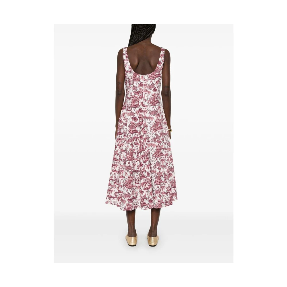 Staud Bloemen Bordeaux Rode Jurk Multicolor Dames