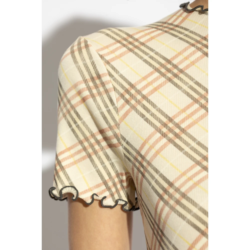 Burberry Top met ruitpatroon Beige Dames