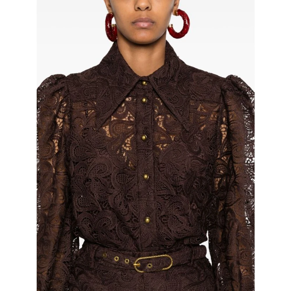 Zimmermann Chocoladebruine Kant Blouse Brown Dames