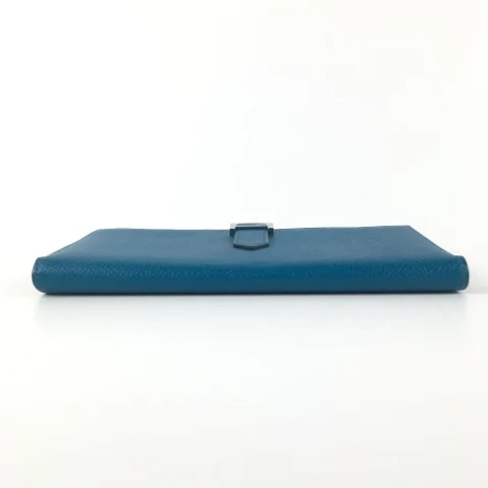 Hermès Vintage Pre-owned Leather wallets Blue Dames