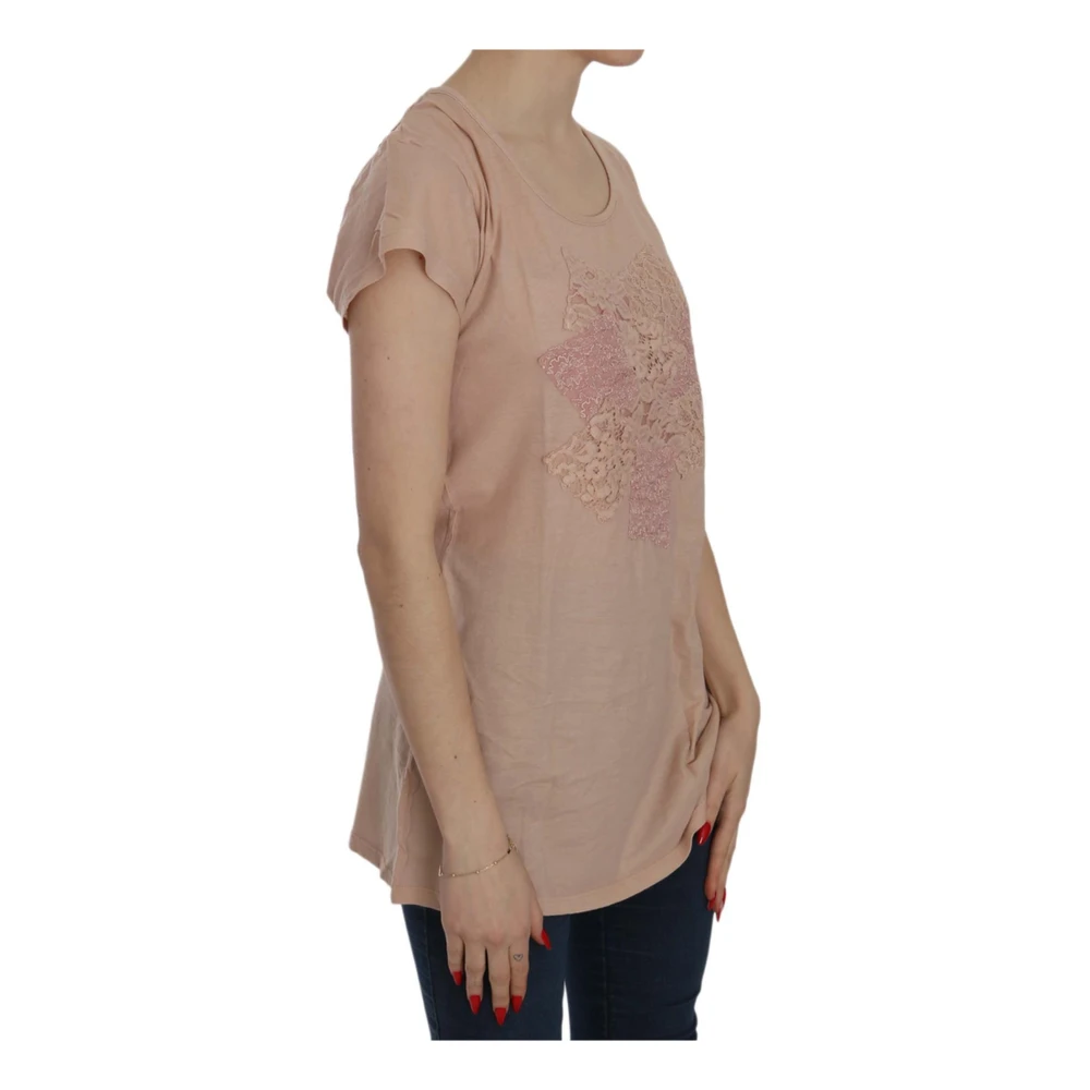 Pink Memories Korte mouwen kanten blouse Pink Dames