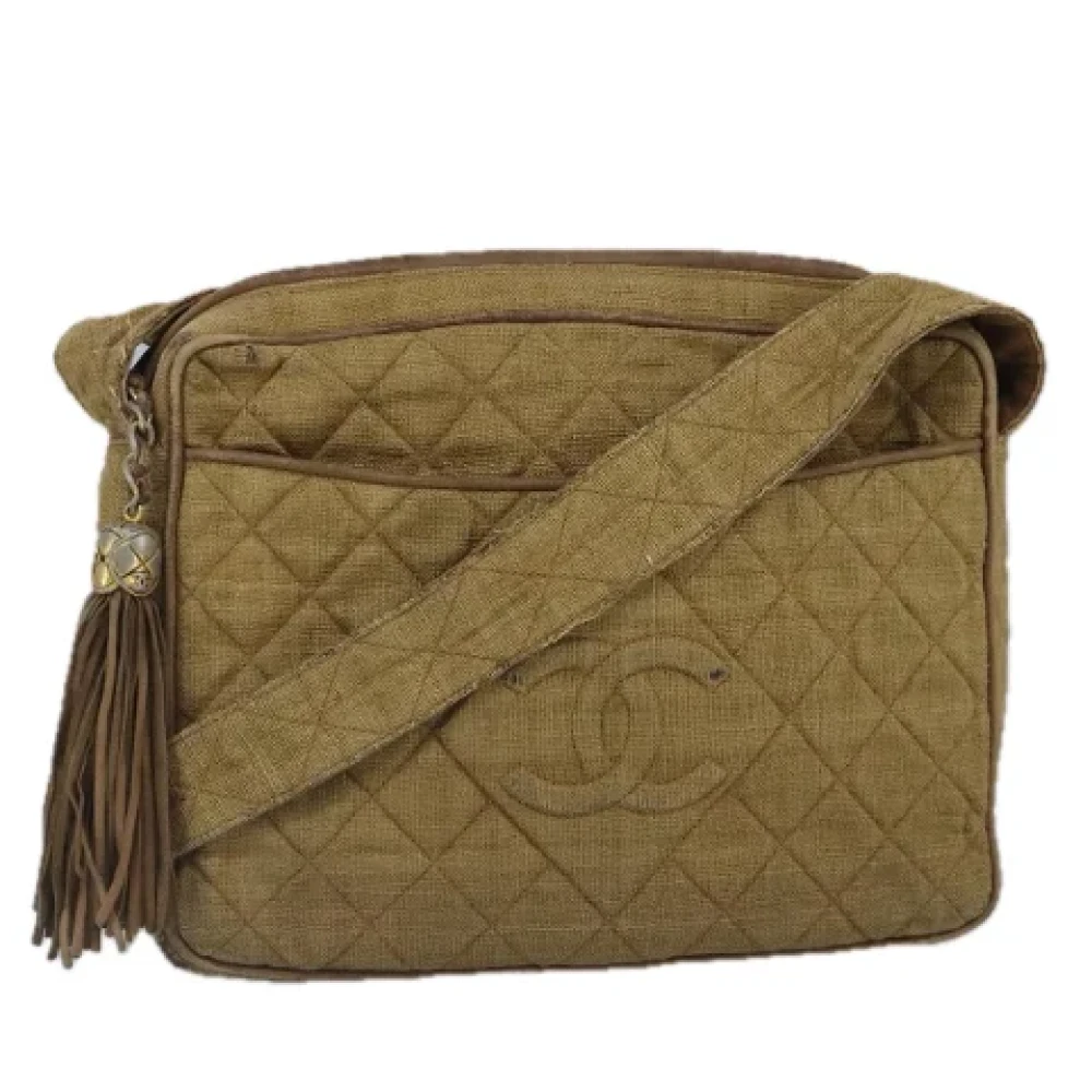 Chanel Vintage Pre-owned Canvas chanel-bags Beige Dames