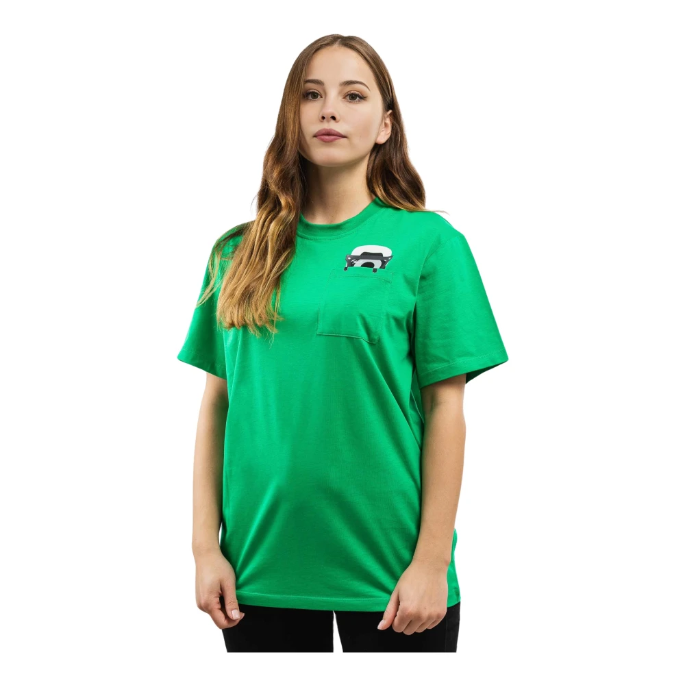 Karl Lagerfeld Groene ronde hals dames T-shirt Green Dames