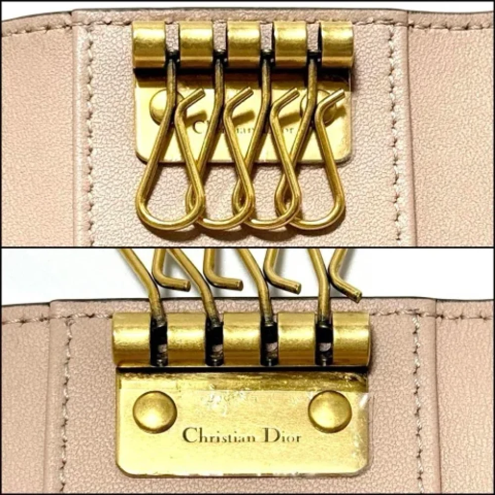 Dior Vintage Pre-owned Leather key-holders Beige Unisex
