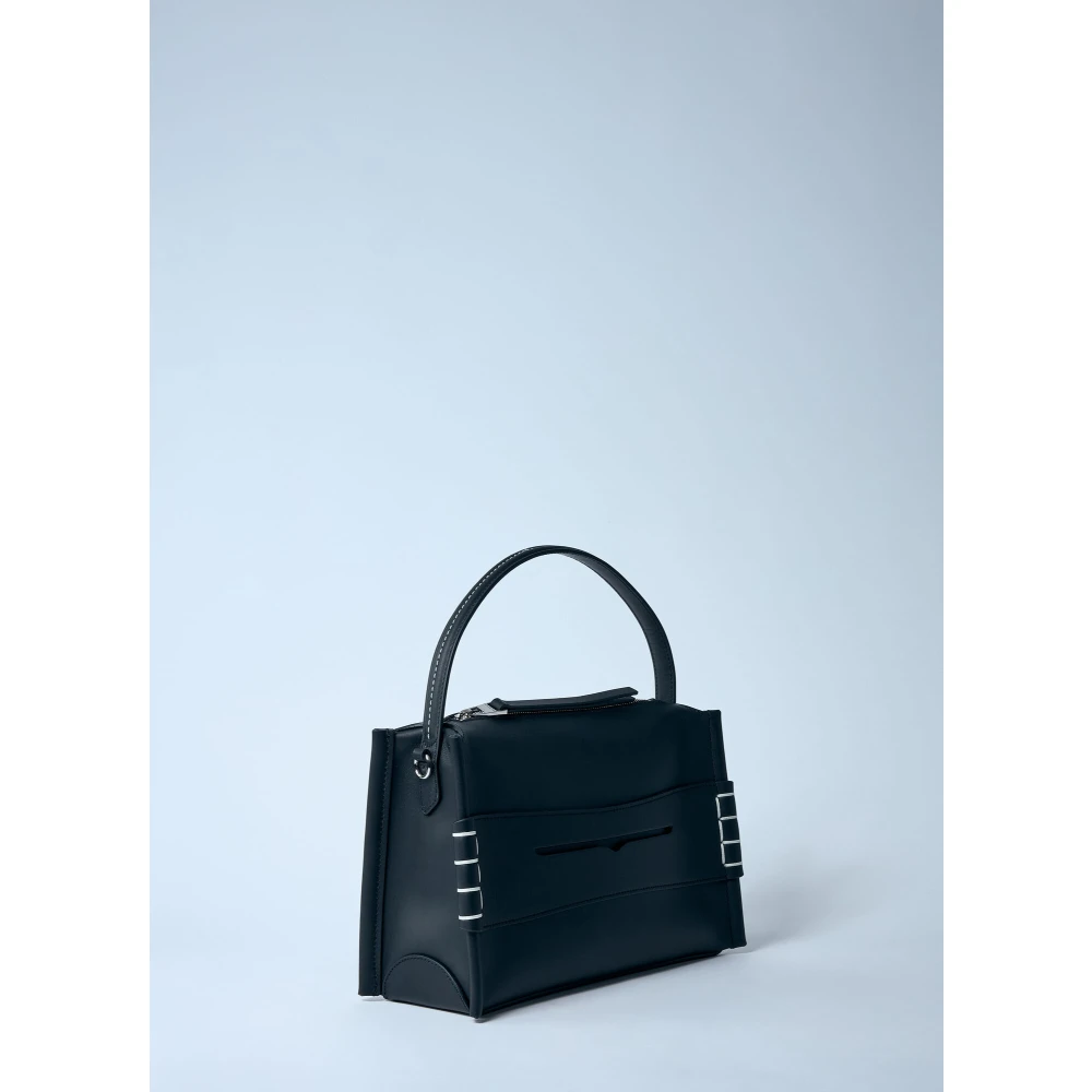 JW Anderson Italiaanse leren Loafer tas Topstitching Black Dames