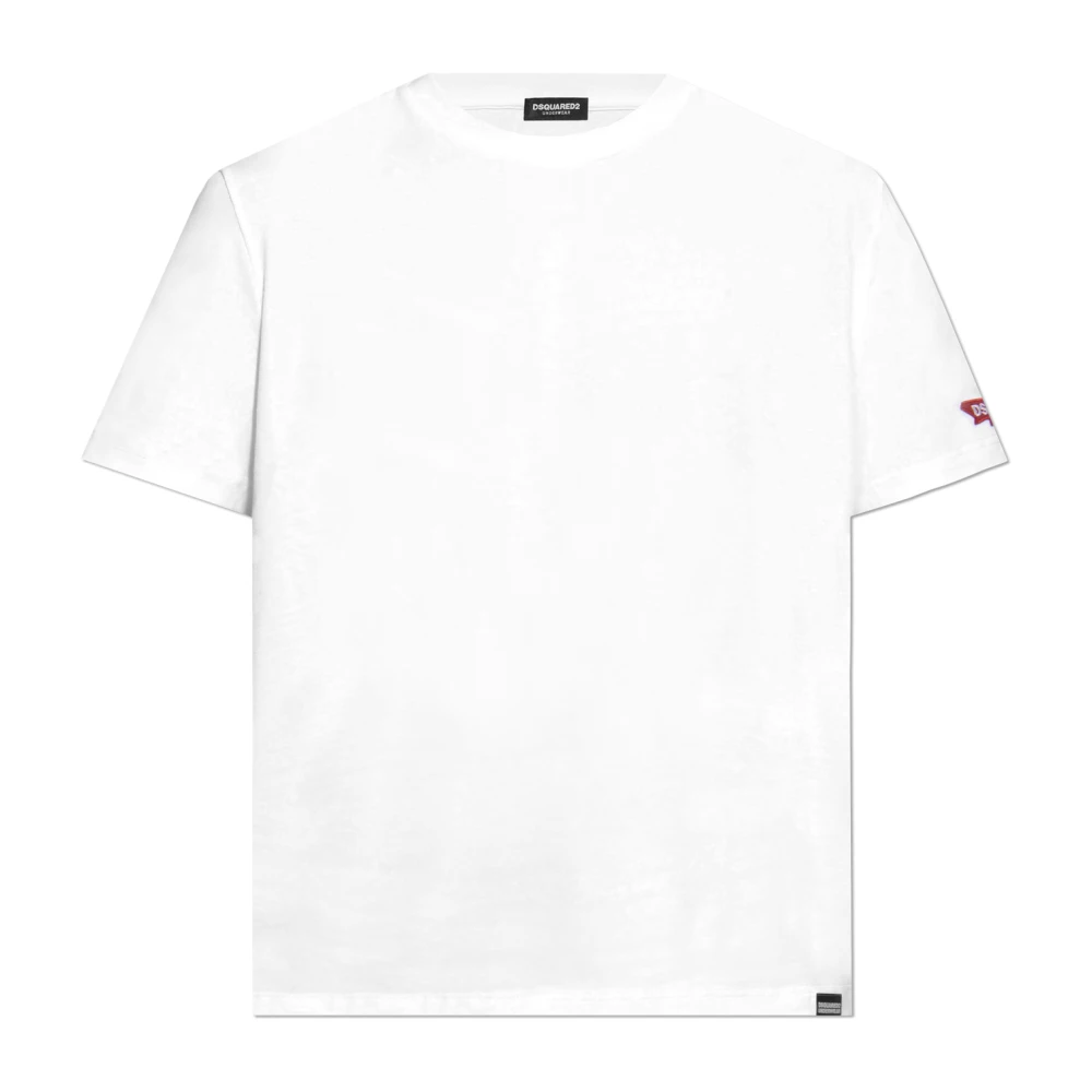 Dsquared2 Katoenen T-shirt met logopatch White Heren