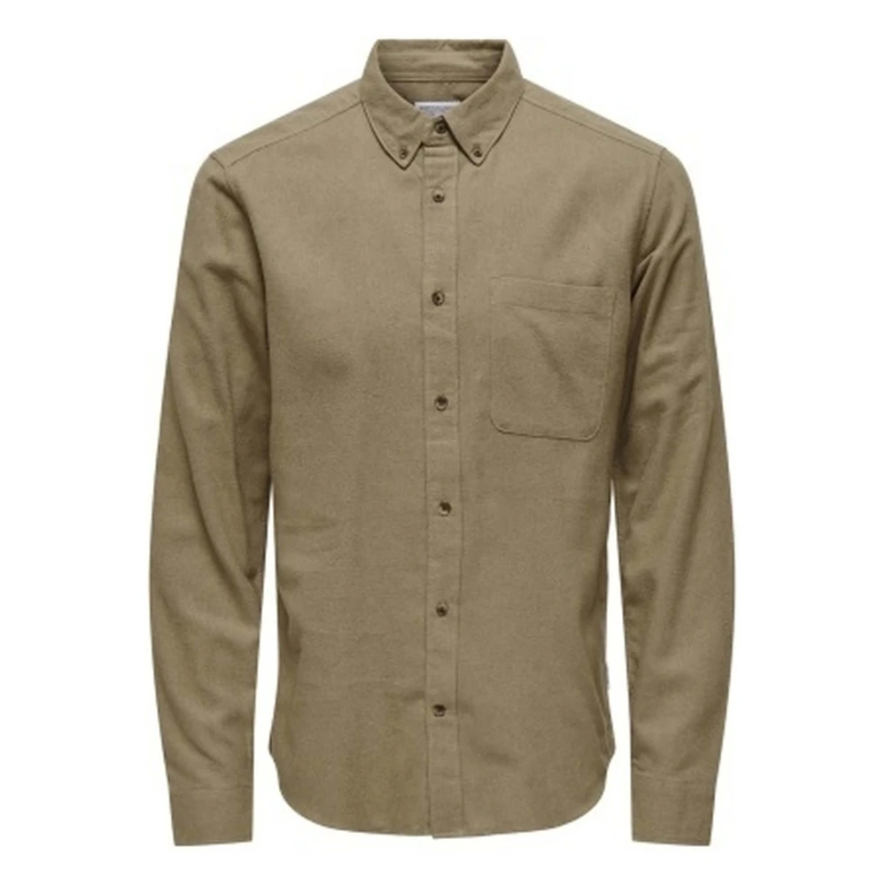 Only & Sons Overhemd Beige Heren