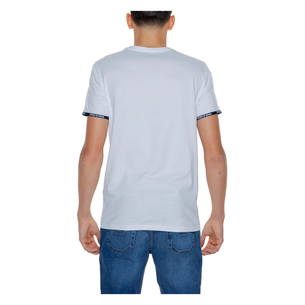 Emporio Armani Wit Katoenen T-Shirt Korte Mouwen Mannen White Heren