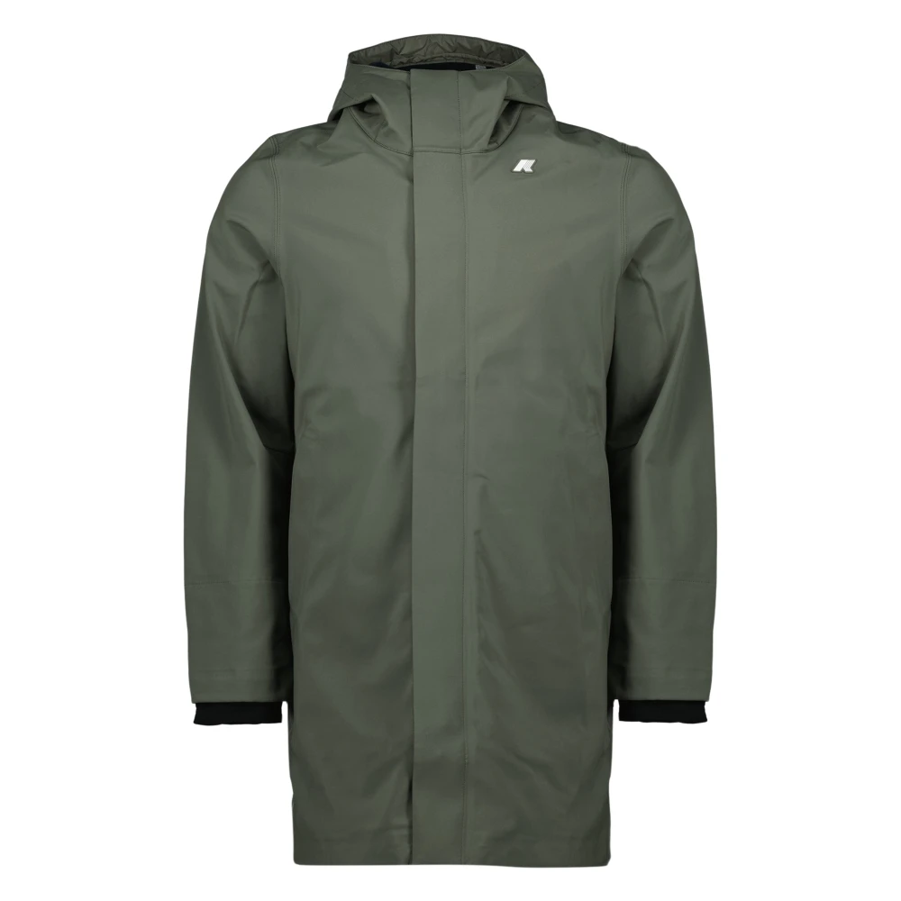 K-Way Men's Green Thomas Bonded Parka - Parkas - S - Coats