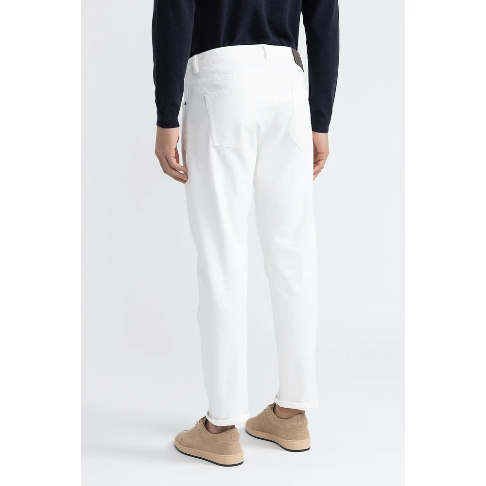 PESERICO Stretch bull denim keperbroek White Heren