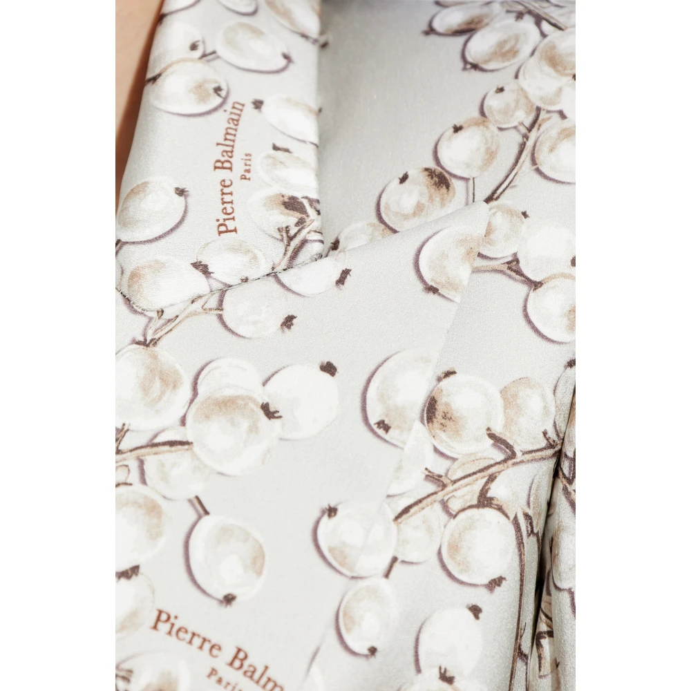 Balmain Satin blazer met print Gray Dames