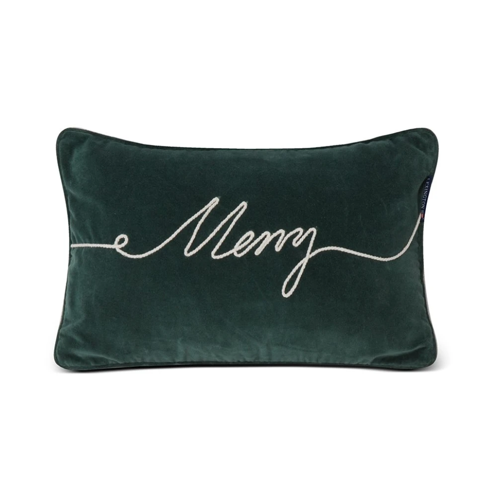 Mørkegrønn Lexington Home Merry Cotton Velvet Pillow, Green Interior