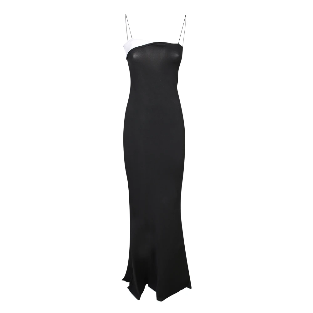 Jacquemus Zwarte Mouwloze Zeemeermin Stijl Jurk Black Dames