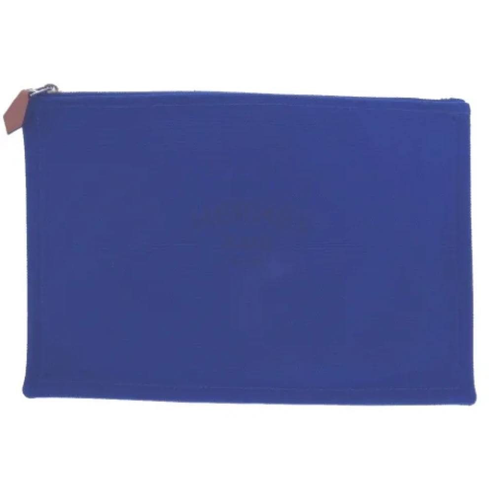 Hermès Vintage Pre-owned Canvas pouches Blue Dames
