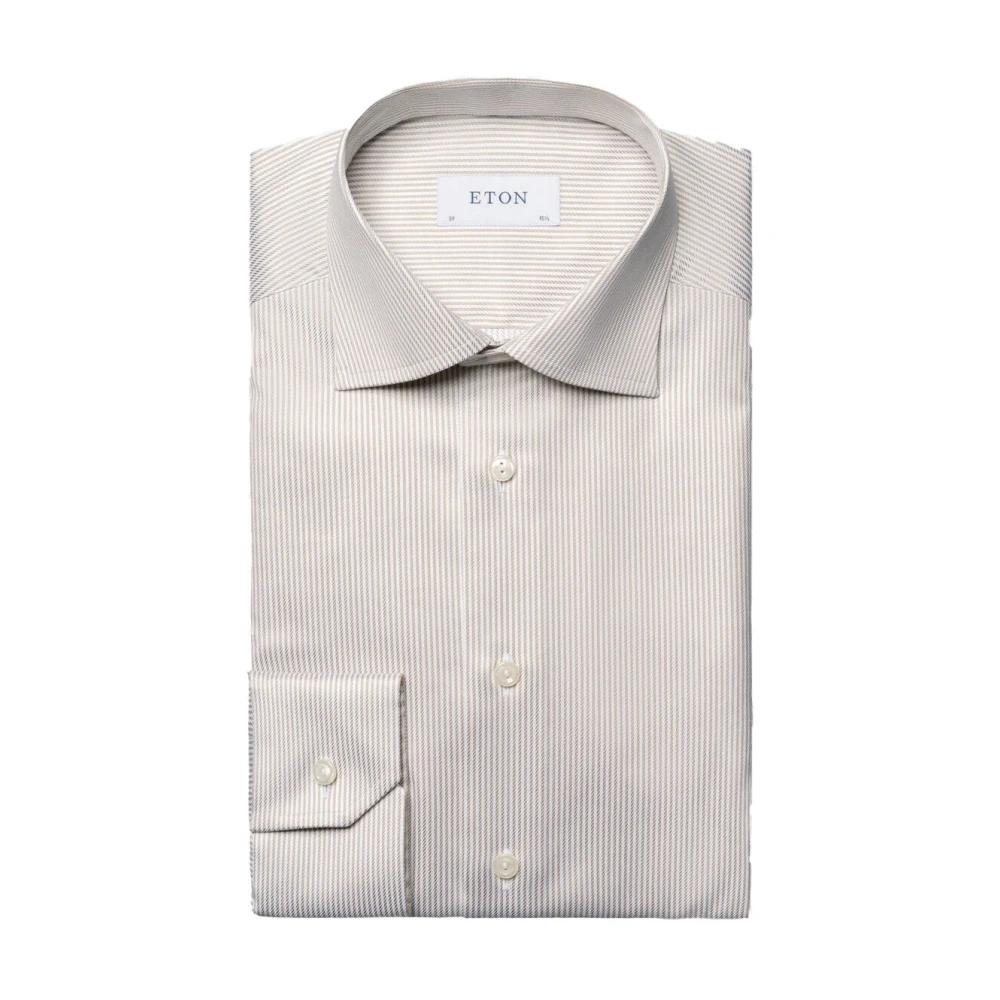 Eton Lange mouw overhemd Beige Heren