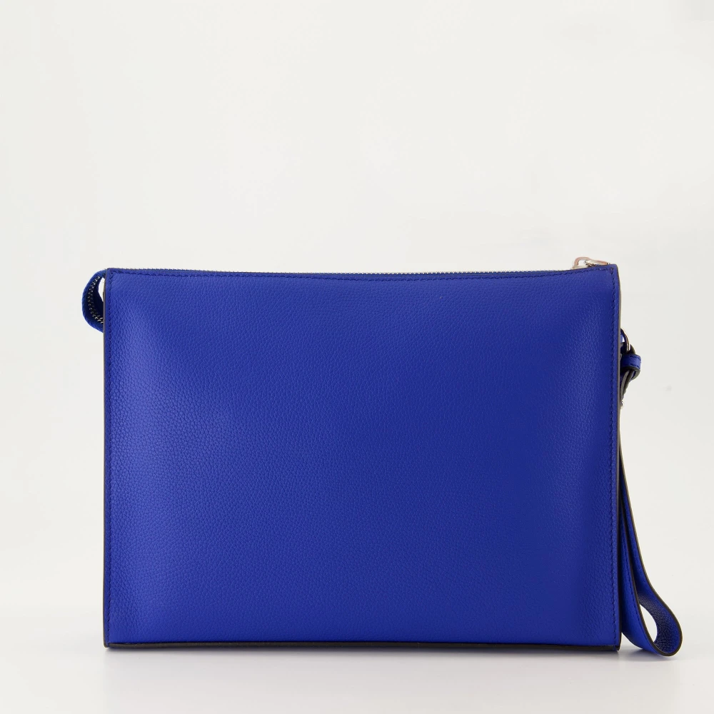 Fendi Blauwe Leren Clutch Herfst-Winter 2024 Blue Heren