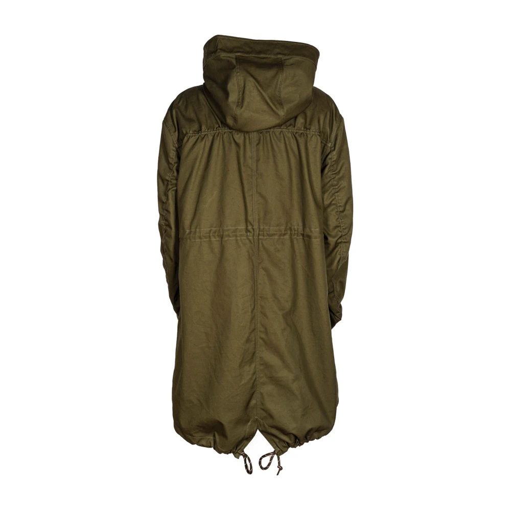bazar deluxe Lange geborduurde parka met afneembaar vest Green Dames