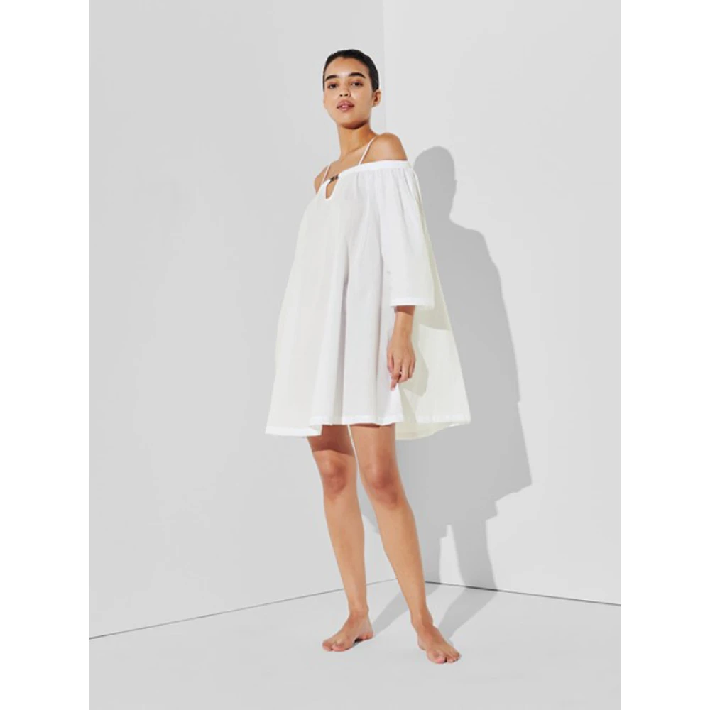 Karl Lagerfeld Off-the-Shoulder Strandjurk White Dames