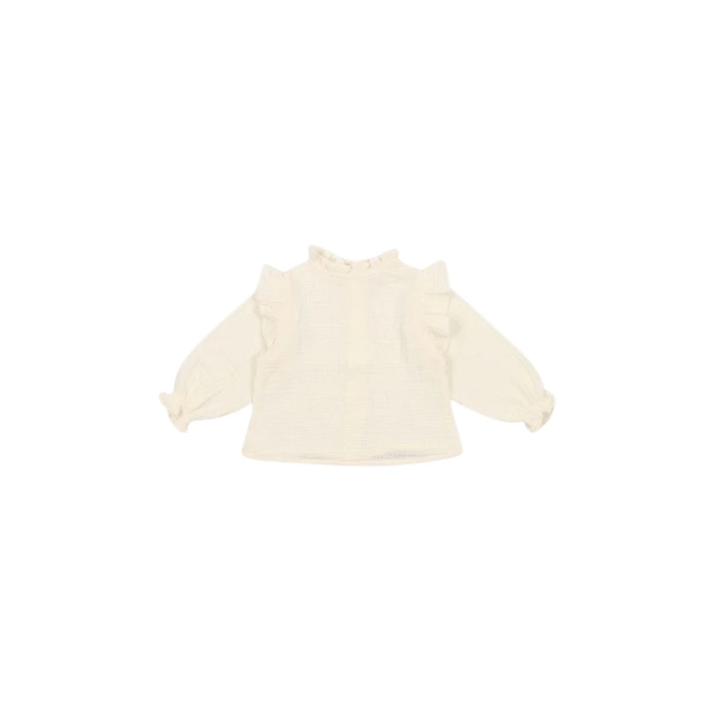 The New Society Ruffled Cotton Baby Blouse Beige, Flicka