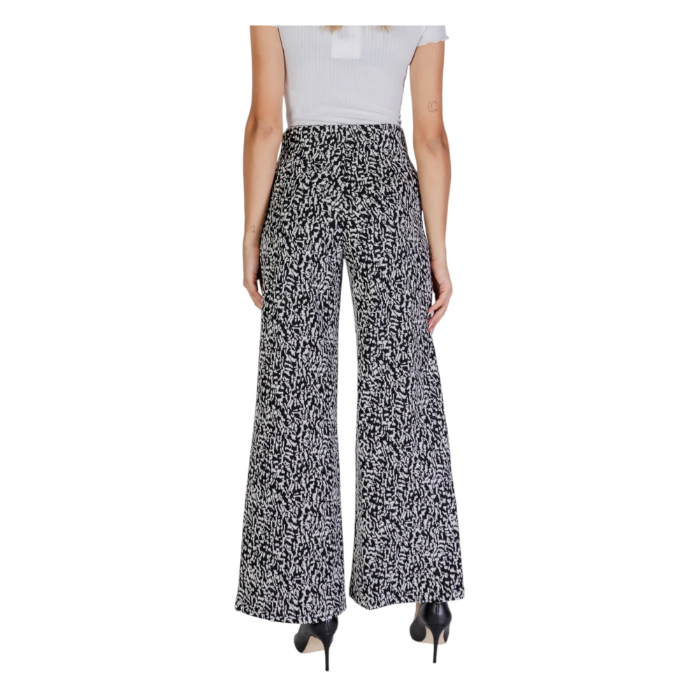 Ichi Zwarte High-Waisted Stretchbroek Herfst Winter Black Dames