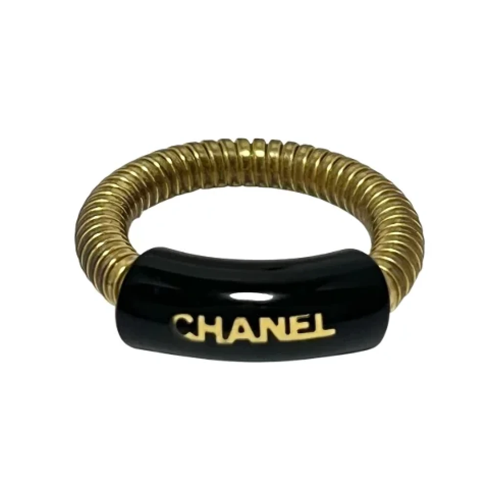 Chanel Vintage Pre-owned Metall ringar Yellow, Herr